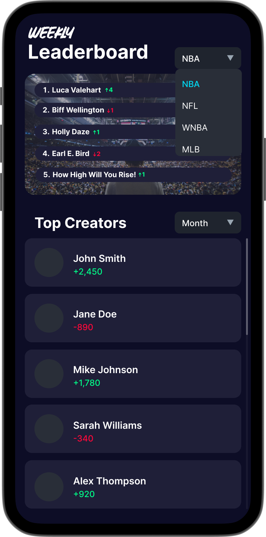 Leaderboard Screen